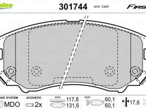 Set placute frana VALEO 301744