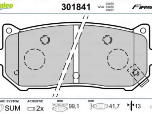 Set placute frana VALEO 301841 – KIA | AutoRival
