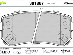 Set placute frana VALEO 301867 – KIA | AutoRival