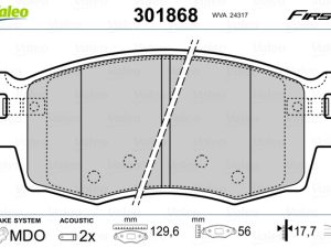 Set placute frana VALEO 301868