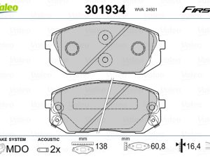 Set placute frana VALEO 301934 – KIA | AutoRival