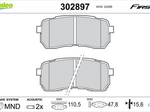 Set placute frana VALEO 302897