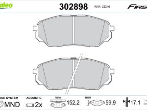 Set placute frana VALEO 302898