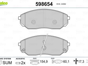 Set placute frana VALEO 598654