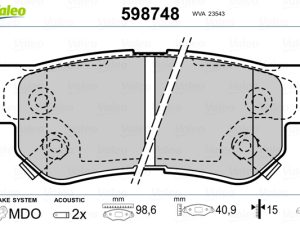 Set placute frana VALEO 598748