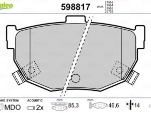 Set placute frana VALEO 598817 – KIA | AutoRival