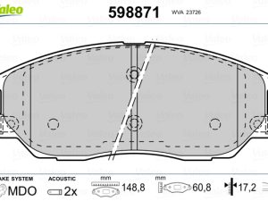 Set placute frana VALEO 598871 – KIA | AutoRival