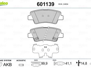 Set placute frana VALEO 601139 – KIA | AutoRival