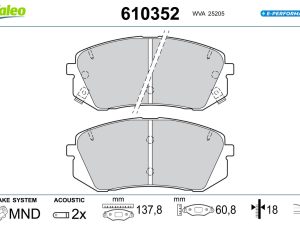Set placute frana VALEO 610352 – KIA | AutoRival