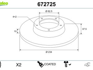Disc frana VALEO 672725