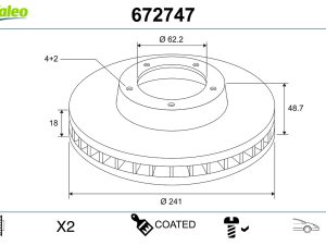 Disc frana VALEO 672747 – KIA | AutoRival