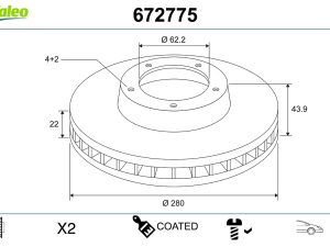 Disc frana VALEO 672775