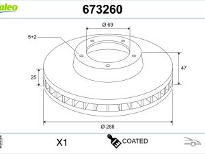 Disc frana VALEO 673260