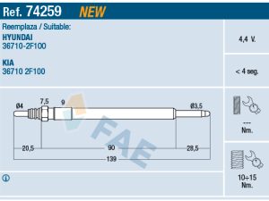 Bujie incandescenta FAE 74259 – KIA | AutoRival