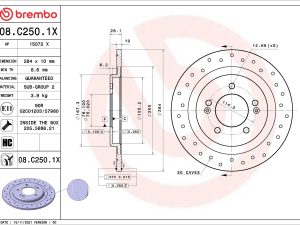 Disc frana BREMBO 08.C250.1X – KIA | AutoRival