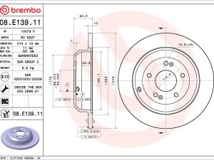 Disc frana BREMBO 08.E139.11 – KIA | AutoRival