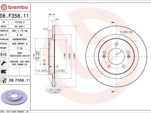 Disc frana BREMBO 08.F358.11 – KIA | AutoRival
