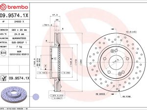 Disc frana BREMBO 09.9574.1X – KIA | AutoRival