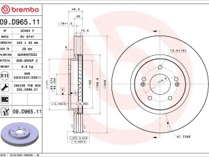 Disc frana BREMBO 09.D965.11 – KIA | AutoRival