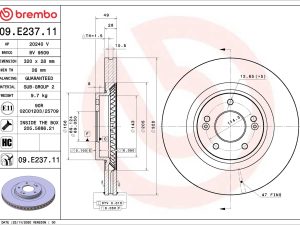 Disc frana BREMBO 09.E237.11 – KIA | AutoRival