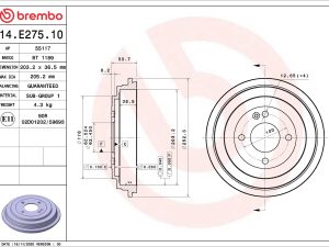 Tambur frana BREMBO 14.E275.10 – KIA | AutoRival