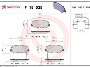 Set placute frana BREMBO P 18 025 – KIA | AutoRival