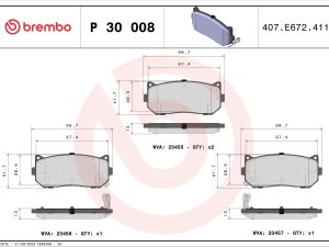 Set placute frana BREMBO P 30 008 – KIA | AutoRival