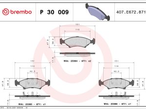 Set placute frana BREMBO P 30 009 – KIA | AutoRival