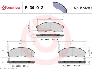 Set placute frana BREMBO P 30 012 – KIA | AutoRival
