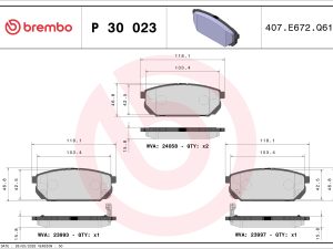 Set placute frana BREMBO P 30 023 – KIA | AutoRival