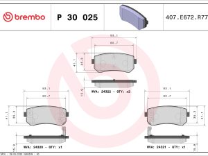 Set placute frana BREMBO P 30 025 – KIA | AutoRival