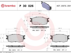 Set placute frana BREMBO P 30 026 – KIA | AutoRival
