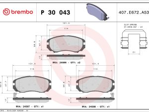 Set placute frana BREMBO P 30 043 – KIA | AutoRival