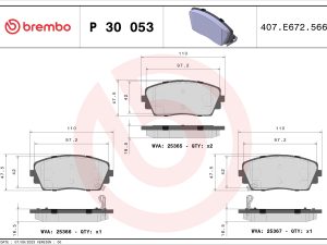 Set placute frana BREMBO P 30 053 – KIA | AutoRival