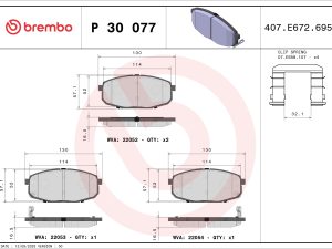 Set placute frana BREMBO P 30 077 – KIA | AutoRival