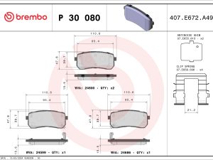 Set placute frana BREMBO P 30 080 – KIA | AutoRival