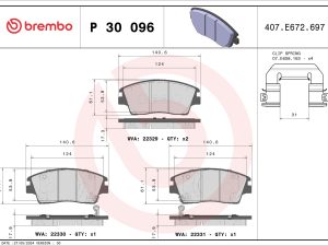 Set placute frana BREMBO P 30 096 – KIA | AutoRival