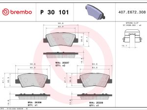 Set placute frana BREMBO P 30 101 – KIA | AutoRival