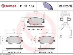 Set placute frana BREMBO P 30 107 – KIA | AutoRival
