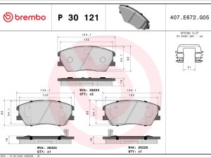 Set placute frana BREMBO P 30 121 – KIA | AutoRival