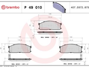 Set placute frana BREMBO P 49 010 – KIA | AutoRival