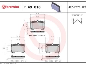 Set placute frana BREMBO P 49 016 – KIA | AutoRival