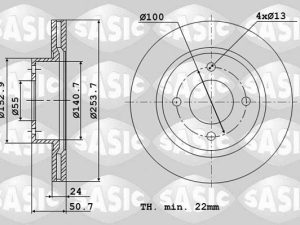 Disc frana SASIC 6106165 – KIA | AutoRival