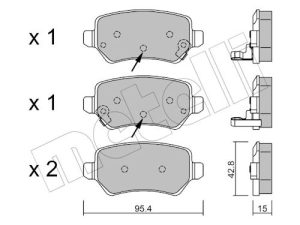 Set placute frana METELLI 22-0542-2 – KIA | AutoRival