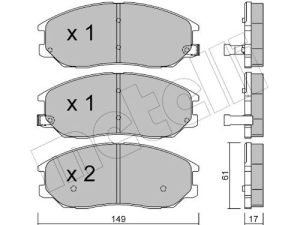 Set placute frana METELLI 22-0633-0 – KIA | AutoRival
