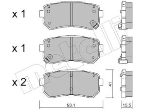 Set placute frana METELLI 22-0725-0 – KIA | AutoRival