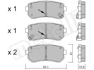 Set placute frana METELLI 22-0725-1 – KIA | AutoRival
