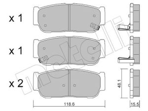 Set placute frana METELLI 22-0727-0 – KIA | AutoRival