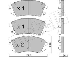 Set placute frana METELLI 22-0783-0 – KIA | AutoRival
