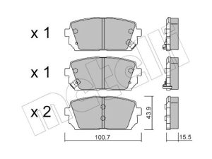 Set placute frana METELLI 22-0784-0 – KIA | AutoRival